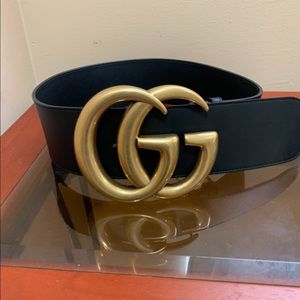 Gucci wide waist belt GG gold